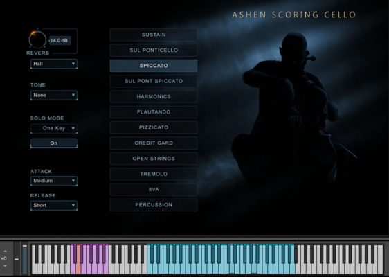 Ashen Scoring Cello GUI Screenshot